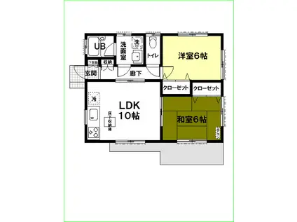 エバーグリーン神栖(2LDK/1階)の間取り写真