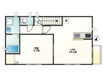豊町6丁目計画 工事(1LDK/2階)の間取り写真
