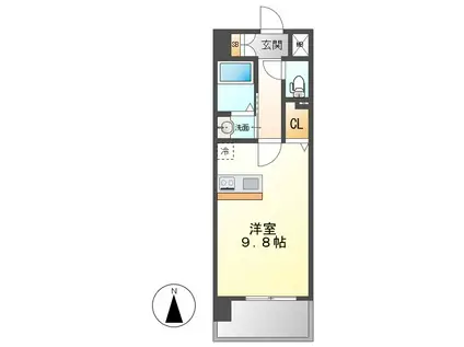 第18金山フクマルビル(1K/3階)の間取り写真
