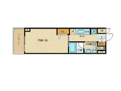 ZOOM飯田橋(1K/2階)の間取り写真