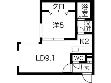 TI AMO SOEN(1LDK/2階)の間取り写真