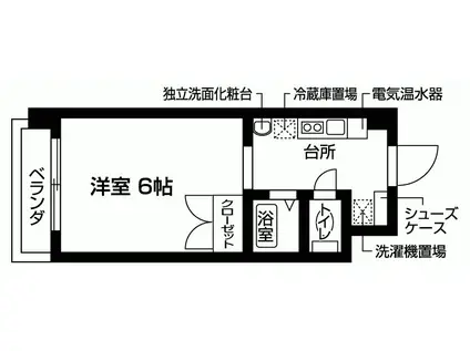 メゾンドジュネス(ワンルーム/3階)の間取り写真