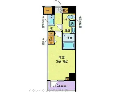 クレヴィスタ北綾瀬(1K/6階)の間取り写真