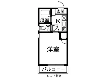 シャルマンフジ諏訪の森(1K/3階)の間取り写真