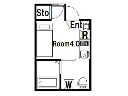 ラ・カバーニャ(ワンルーム/1階)の間取り写真