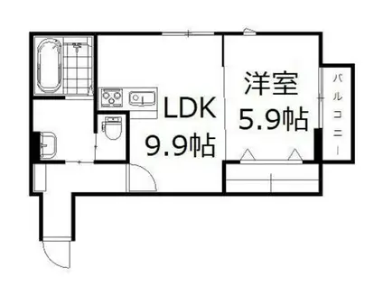 チッタ・デ・雄嶋(1LDK/1階)の間取り写真