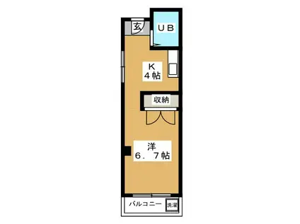 ブレスト北之庄V(1K/3階)の間取り写真