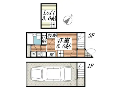 ライブ松戸(1K/1階)の間取り写真