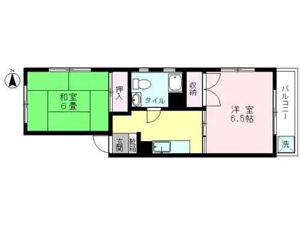 南ときわ台ローヤルコーポ(2K/4階)の間取り写真