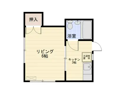 ハウス林(1K/2階)の間取り写真