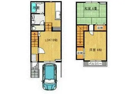 マ・レンヌ・ドゥミルA(2LDK/1階)の間取り写真