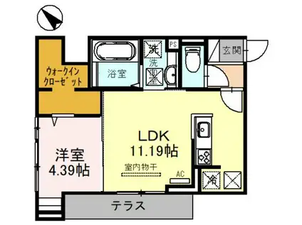 ボナールゲート(1LDK/2階)の間取り写真