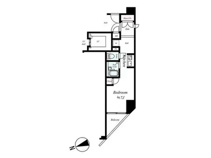 シンシア千駄木(ワンルーム/3階)の間取り写真