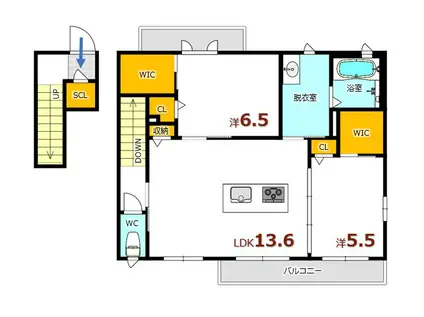 ブランコーポ石井城(2LDK/2階)の間取り写真