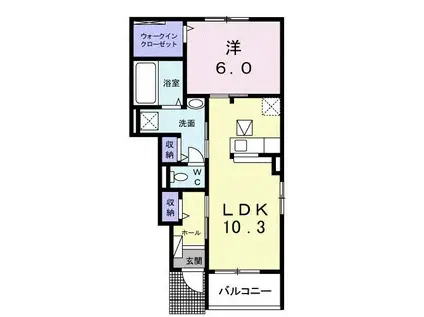 アバンツァート岩槻(1LDK/1階)の間取り写真
