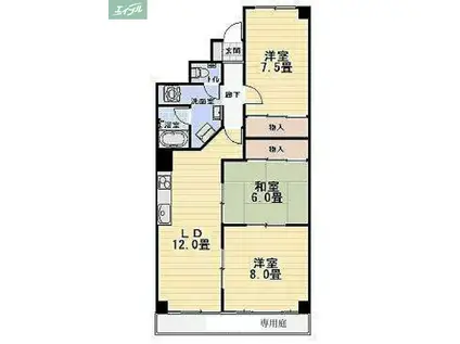 プレジデント後楽園(3LDK/1階)の間取り写真