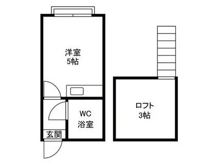 プラザドゥレガリア(ワンルーム/2階)の間取り写真