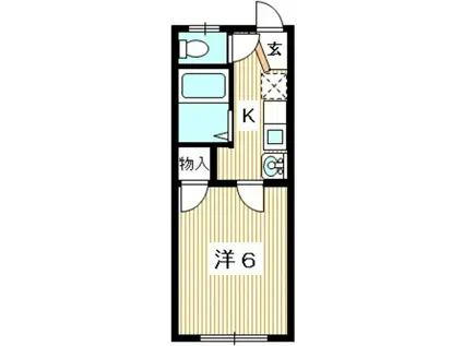 ヴィレッタ台道(1K/1階)の間取り写真