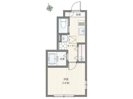 ミハス八幡山(1K/1階)の間取り写真