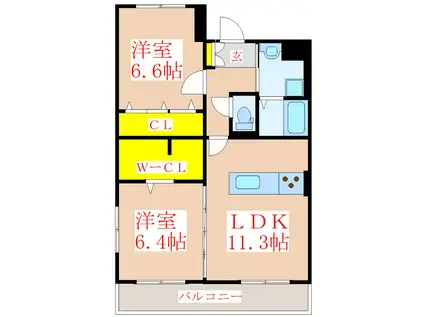 FS神宮(2LDK/1階)の間取り写真