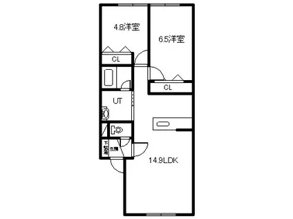 VILLA FIRST(2LDK/2階)の間取り写真