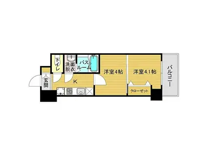 NO.40 ORIENTBLD(2K/14階)の間取り写真