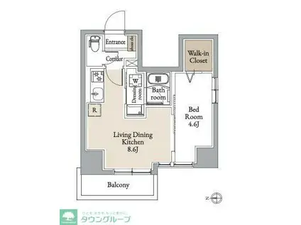 グランカーサ住吉II(1LDK/10階)の間取り写真