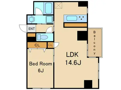 ボヌール和泉(1LDK/3階)の間取り写真