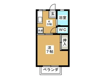 コーポセリーヌA(1K/2階)の間取り写真