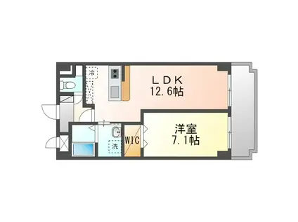 リヴァージュ都屋(1LDK/2階)の間取り写真