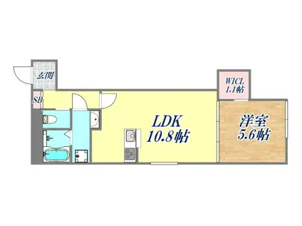 YOUR MAISON 立花(1LDK/1階)の間取り写真