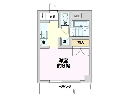 ヴィラージュ八王子(1K/4階)の間取り写真