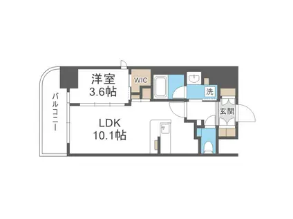 コンフォリア・リヴ北浜淡路町(1LDK/14階)の間取り写真
