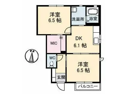 ブランドールT (2DK/1階)の間取り写真