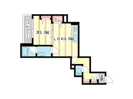 PLACIDE K(1LDK/3階)の間取り写真