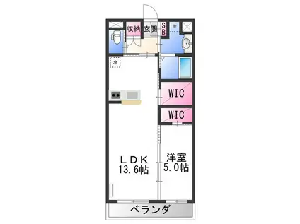 パルティーレ(1LDK/2階)の間取り写真