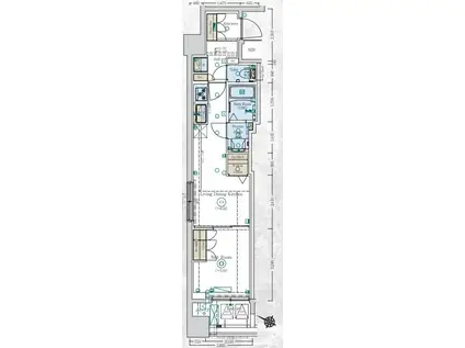 ジェノヴィア阪東橋2スカイガーデン(1LDK/10階)の間取り写真