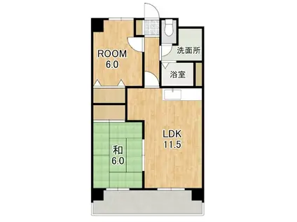 アスティ上芝野(2LDK/3階)の間取り写真