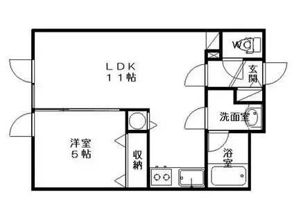 LAPEL241A(1LDK/2階)の間取り写真
