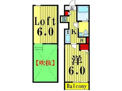 サザンフロント六町(1K/3階)の間取り写真