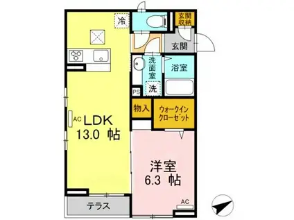 CASA FELIZ(1LDK/2階)の間取り写真
