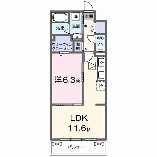 ベルヒルズノース(1LDK/1階)の間取り写真