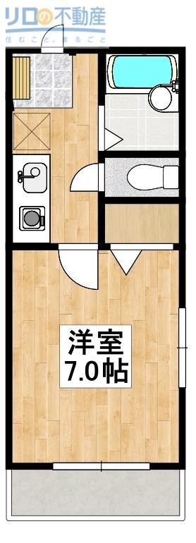 エルロン21(1K/4階)の間取り写真