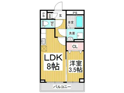 イーグル東口マンション(1LDK/2階)の間取り写真