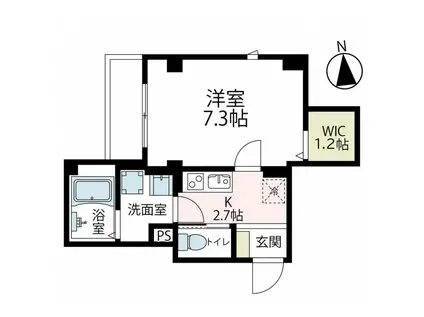 ウィステリア新川崎(1K/2階)の間取り写真