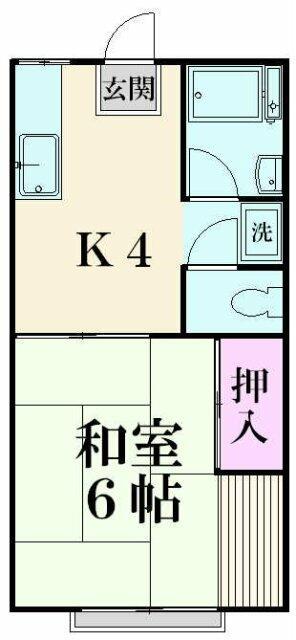 ホワイトヴィラ(1DK/1階)の間取り写真