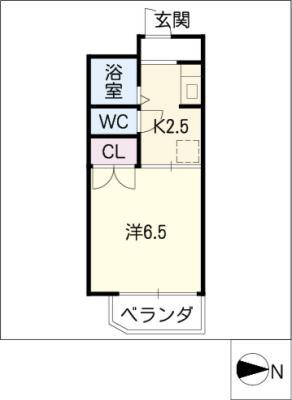 スクエア宿跡(1K/5階)の間取り写真