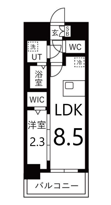 メイクスアート名古屋城西(1LDK/7階)の間取り写真