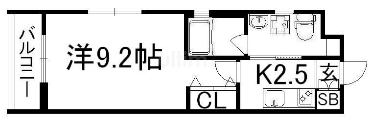 ベラジオ京都駅東II(1K/3階)の間取り写真