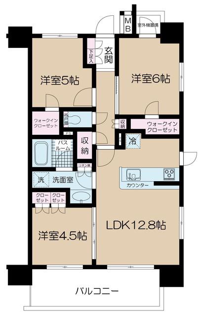 パレステージ本川越(3LDK/2階)の間取り写真